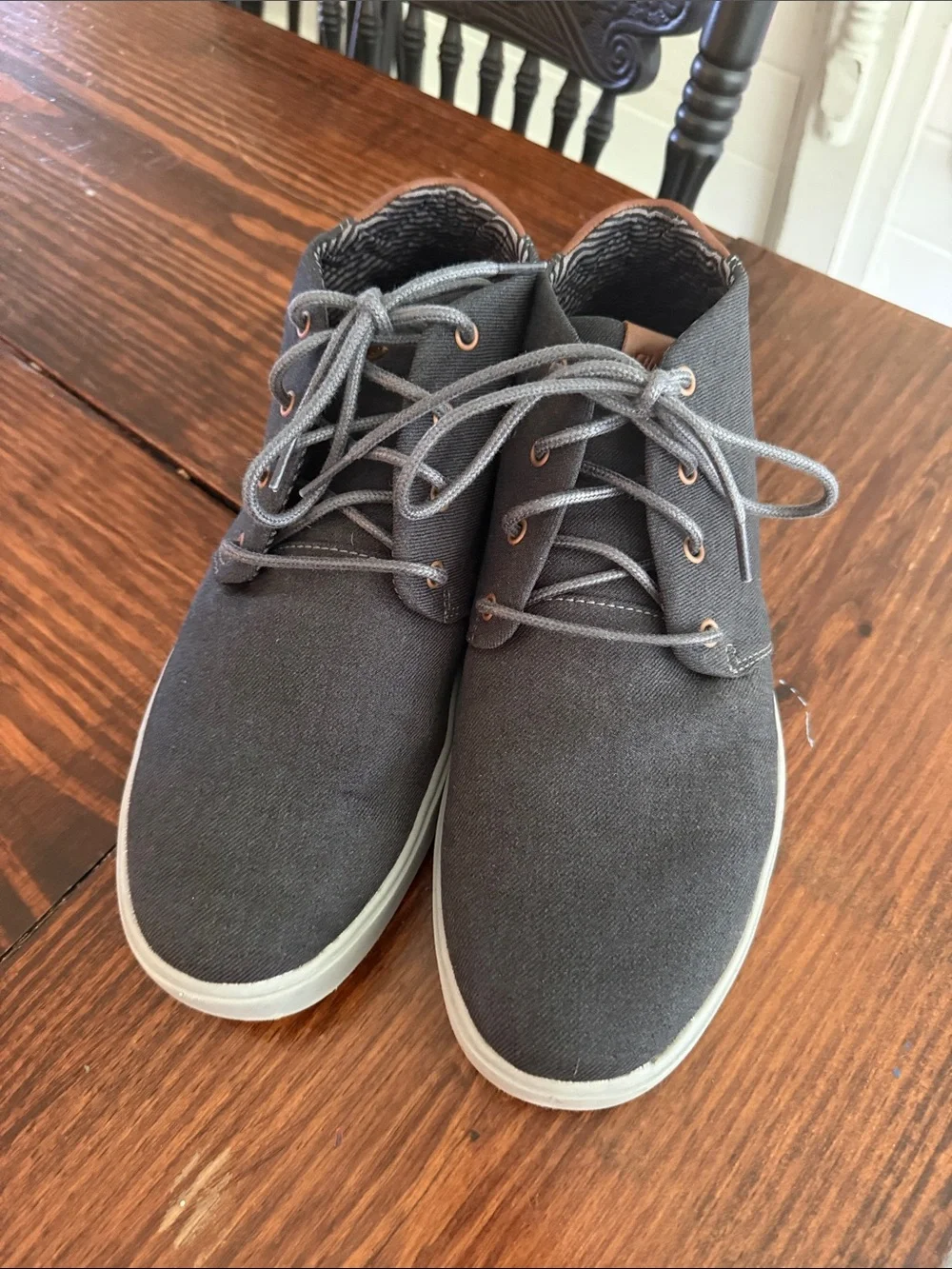 OluKai Gray Canvas Chukka Boots with Gray Sole